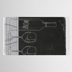 Minimalist Black and White Wine Glasses Tablecloth Gallery Image 2