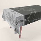 Minimalist Black and White Wine Glasses Tablecloth Gallery Image 1