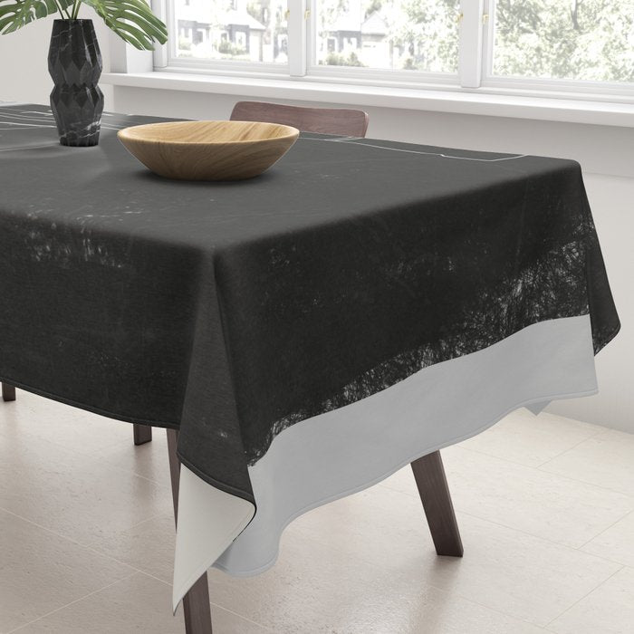 Minimalist Black and White Wine Glasses Tablecloth Gallery Image 3