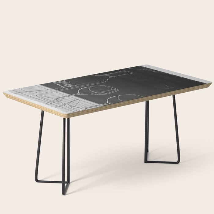 Minimalist Black and White Wine Glasses Coffee Table Gallery Image 1