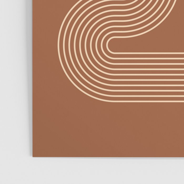 Geometric Lines in Terracotta and Beige 76 (Mid century Midern Rainbow Abstract) Poster Gallery Image 3