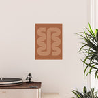 Geometric Lines in Terracotta and Beige 76 (Mid century Midern Rainbow Abstract) Poster Gallery Image 2
