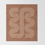 Geometric Lines in Terracotta and Beige 76 (Mid century Midern Rainbow Abstract) Throw Blanket Gallery Image 2