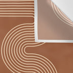 Geometric Lines in Terracotta and Beige 76 (Mid century Midern Rainbow Abstract) Wall Tapestry Gallery Image 3