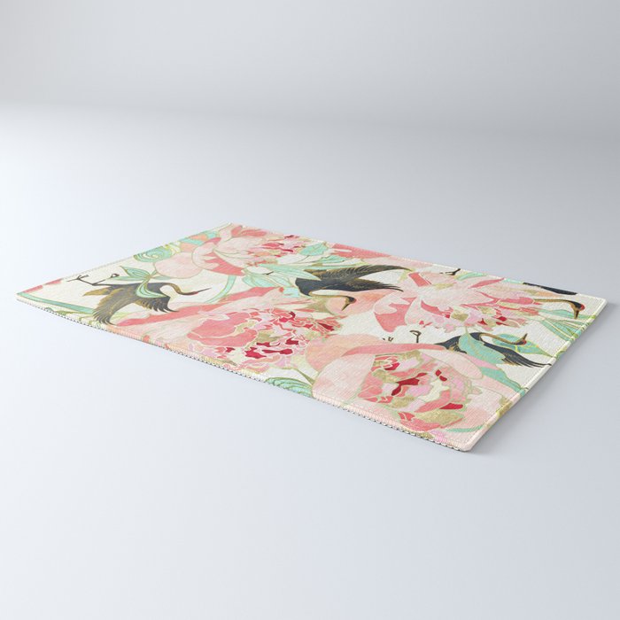 Floral Cranes Rug Gallery Image 3