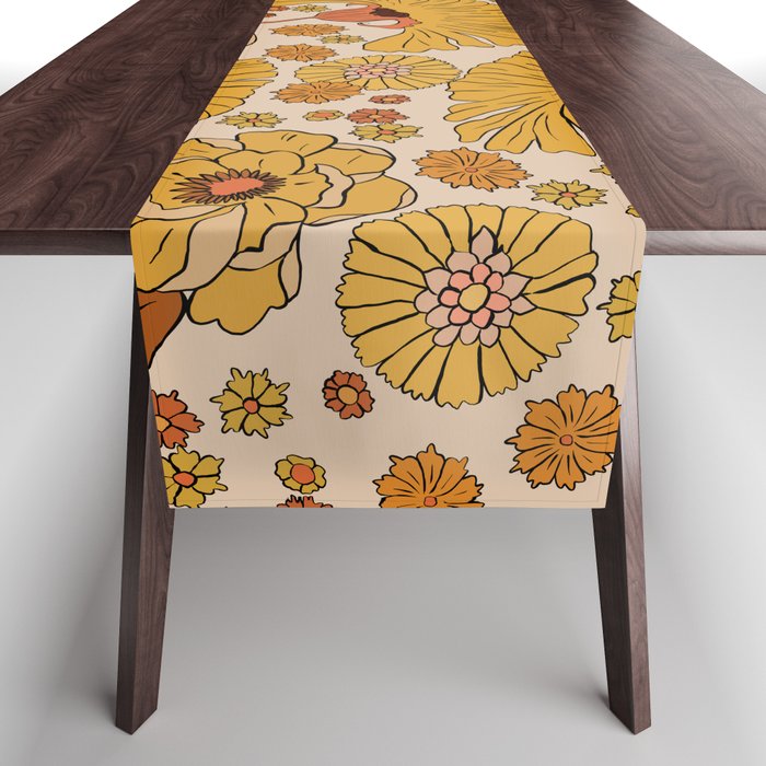 70s Floral Pattern Table Runner Gallery Image 1