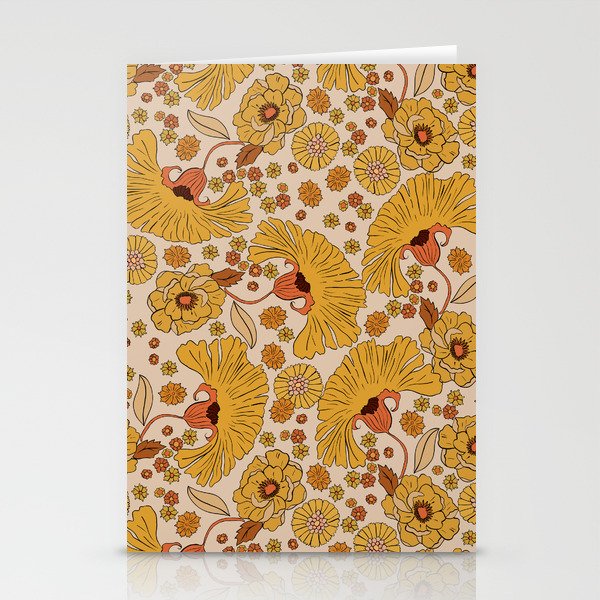 70s Floral Pattern Stationery Card Gallery Image 2