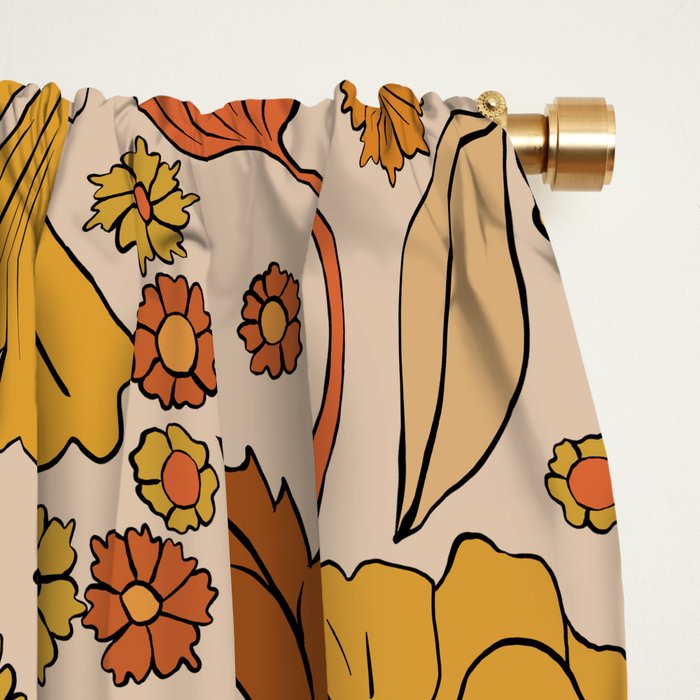 70s Floral Pattern Window Curtain Gallery Image 2