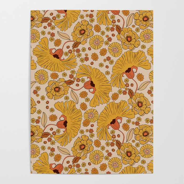 70s Floral Pattern Poster Gallery Image 1