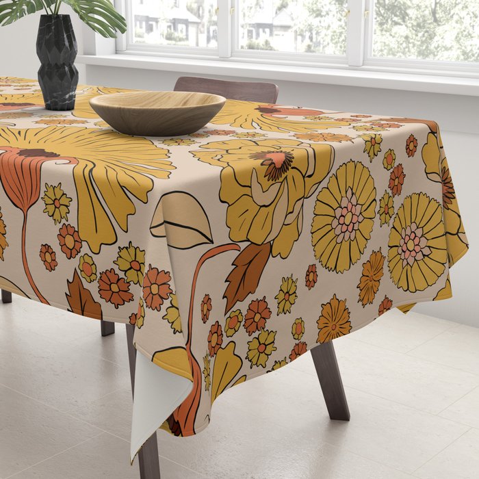 70s Floral Pattern Tablecloth Gallery Image 3
