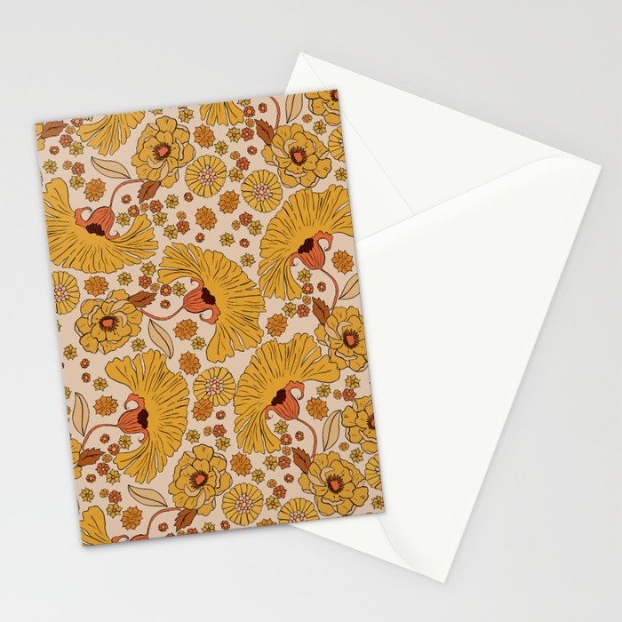 70s Floral Pattern Stationery Card Gallery Image 2