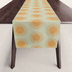 Boho Summer Sun Pattern VIII Sage and Orange Table Runner Gallery Image 1