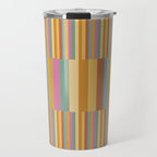 Mixed Stripes Pattern XVIII Retro Rainbow Travel Mug Gallery Image 1
