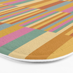 Mixed Stripes Pattern XVIII Retro Rainbow Bath Mat Gallery Image 3