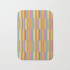 Mixed Stripes Pattern XVIII Retro Rainbow Bath Mat Gallery Image 1