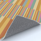 Mixed Stripes Pattern XVIII Retro Rainbow Rug Gallery Image 4