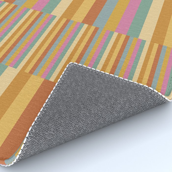 Mixed Stripes Pattern XVIII Retro Rainbow Rug Gallery Image 4