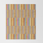 Mixed Stripes Pattern XVIII Retro Rainbow Throw Blanket Gallery Image 2