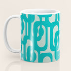 Mid Century Modern Loop Pattern in Turquoise Teal Blue Aqua Tones Coffee Mug Gallery Image 3