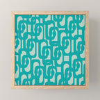 Mid Century Modern Loop Pattern in Turquoise Teal Blue Aqua Tones Mini Art Print Gallery Image 1