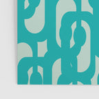 Mid Century Modern Loop Pattern in Turquoise Teal Blue Aqua Tones Poster Gallery Image 3