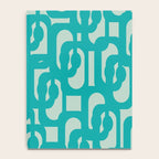 Mid Century Modern Loop Pattern in Turquoise Teal Blue Aqua Tones Notebook Gallery Image 4