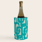 Mid Century Modern Loop Pattern in Turquoise Teal Blue Aqua Tones Wine Chiller Gallery Image 1