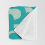 Mid Century Modern Loop Pattern in Turquoise Teal Blue Aqua Tones Throw Blanket Gallery Image 3