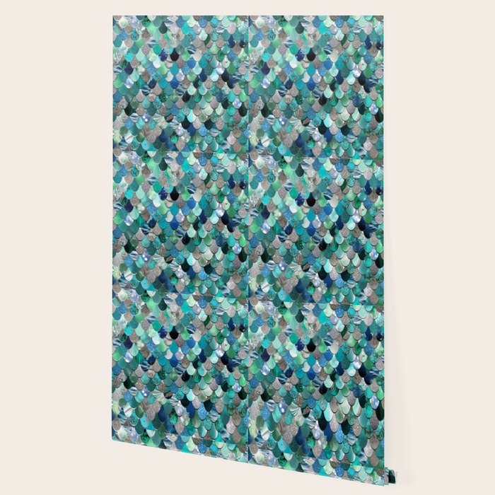 Mermaid Art, Sea,Teal, Mint, Aqua, Blue Wallpaper Gallery Image 2