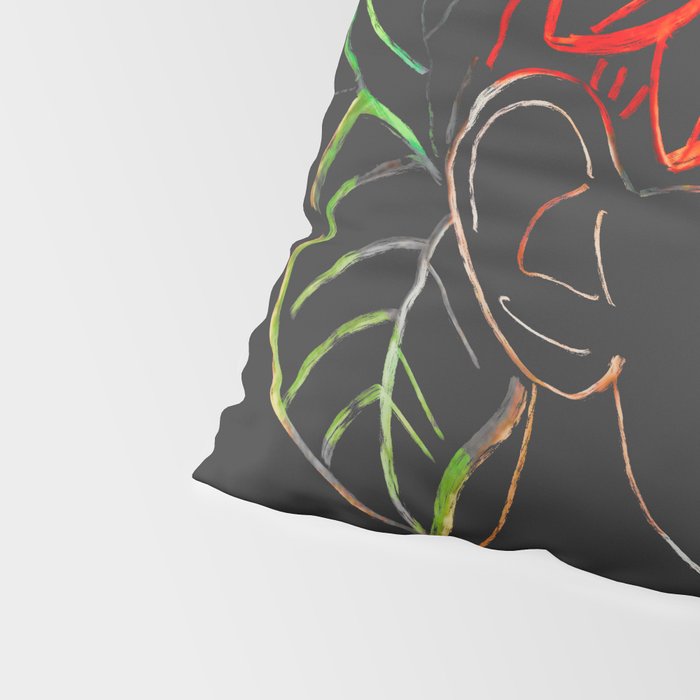 woman with flowers 8 Line Art Pillow Sham Gallery Image 4