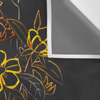 woman with flowers 8 Line Art Wall Tapestry Gallery Image 3