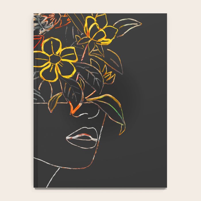 woman with flowers 8 Line Art Notebook Gallery Image 4