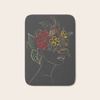 woman with flowers 8 Line Art Bath Mat Gallery Image 1