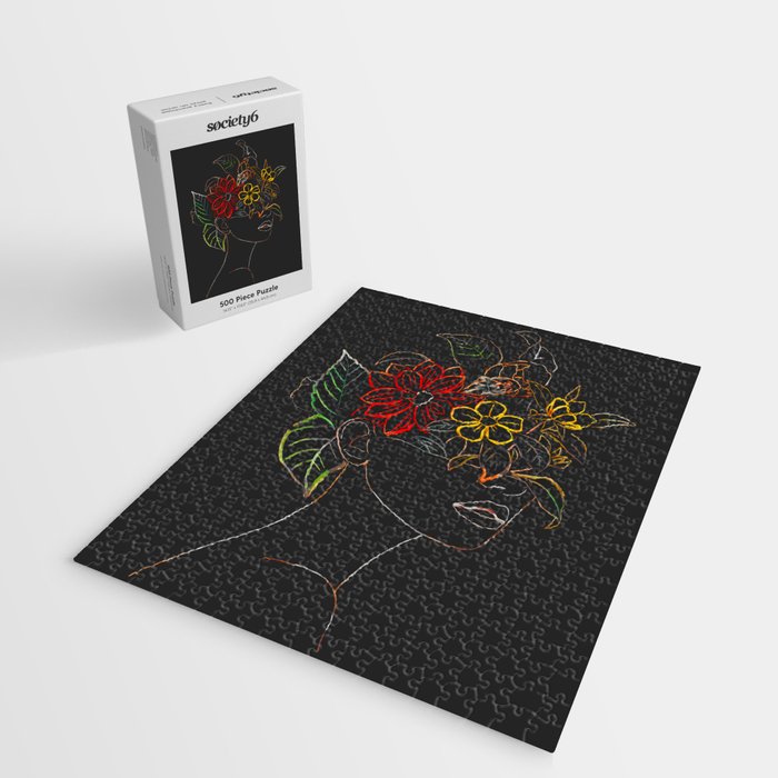 woman with flowers 8 Line Art Jigsaw Puzzle Gallery Image 2