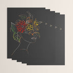 woman with flowers 8 Line Art Wrapping Paper Gallery Image 3