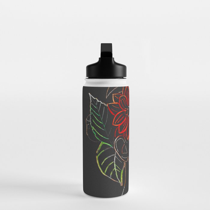 woman with flowers 8 Line Art Water Bottle Gallery Image 3