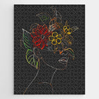 woman with flowers 8 Line Art Jigsaw Puzzle Gallery Image 1