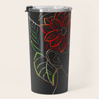 woman with flowers 8 Line Art Travel Mug Gallery Image 3