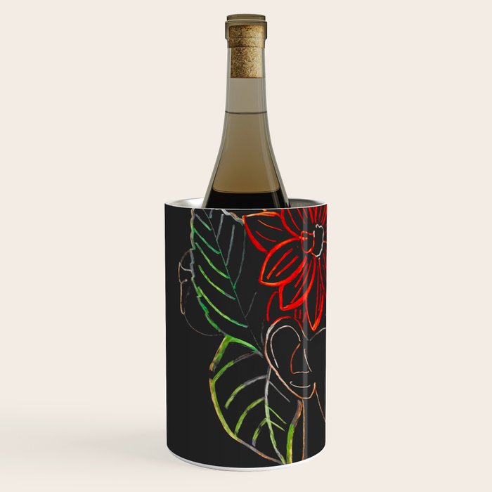 woman with flowers 8 Line Art Wine Chiller Gallery Image 2