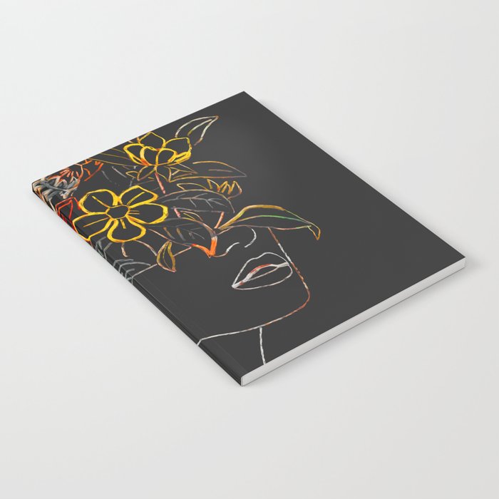 woman with flowers 8 Line Art Notebook Gallery Image 2