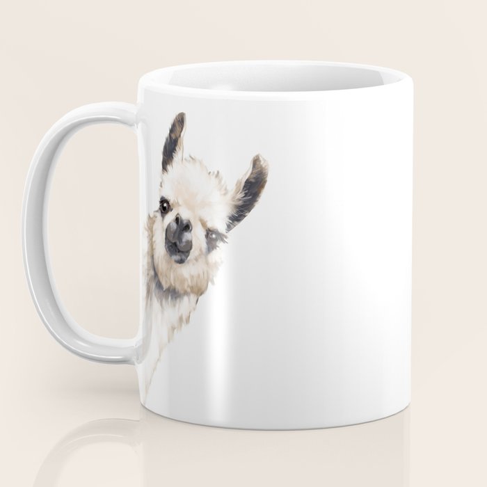 Sneaky Llama White Coffee Mug Gallery Image 3