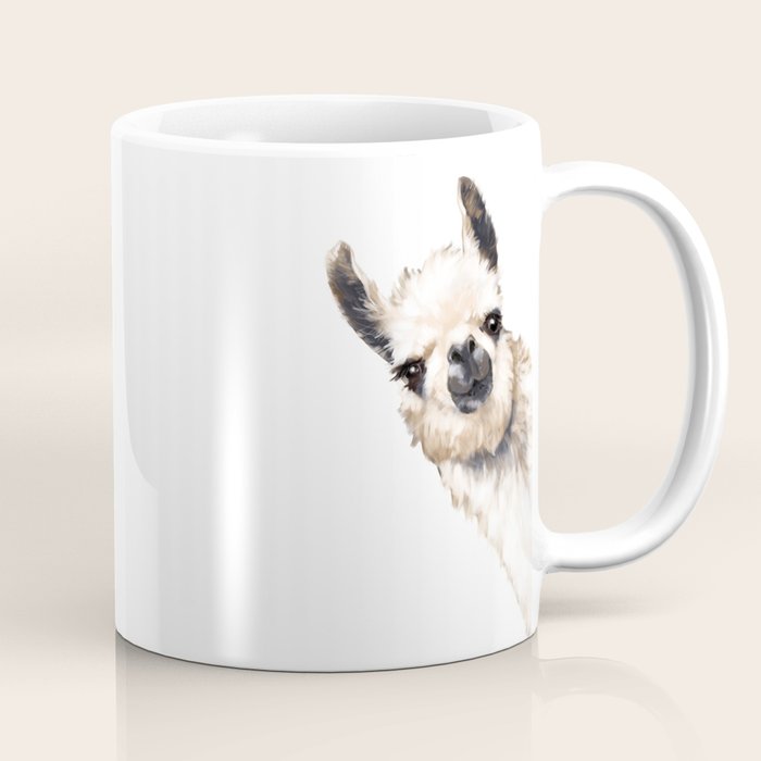 Sneaky Llama White Coffee Mug Gallery Image 1