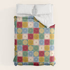 Retro Flowers Check Pattern XX Comforter Gallery Image 6