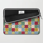 Retro Flowers Check Pattern XX Laptop Sleeve Gallery Image 2