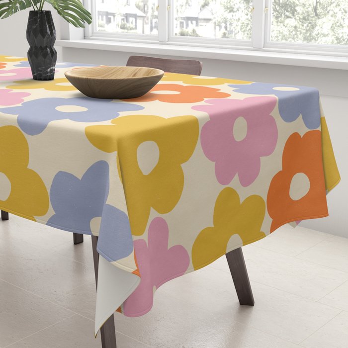 Simple Flower Pattern #1 Tablecloth Gallery Image 3