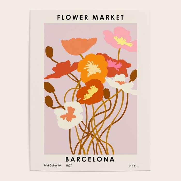 Flower Market, Barcelona, colorful abstract bouquet Poster Gallery Image 1