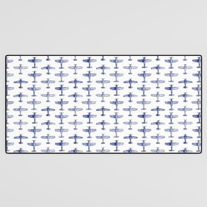 Blue Watercolor Airplanes Desk Mat Gallery Image 3