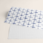 Blue Watercolor Airplanes Wrapping Paper Gallery Image 2