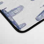 Blue Watercolor Airplanes Desk Mat Gallery Image 4