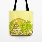 a frame simple living // banana pancakes // retro surf art by surfy birdy Tote Bag Gallery Image 1